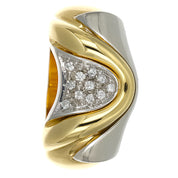 Anello - 18 carati Oro bianco, Oro giallo - 0.11ct. tw. Diamante (Naturale)