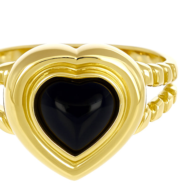 Anello - 18 carati Oro giallo - 1.25ct. tw. Onice