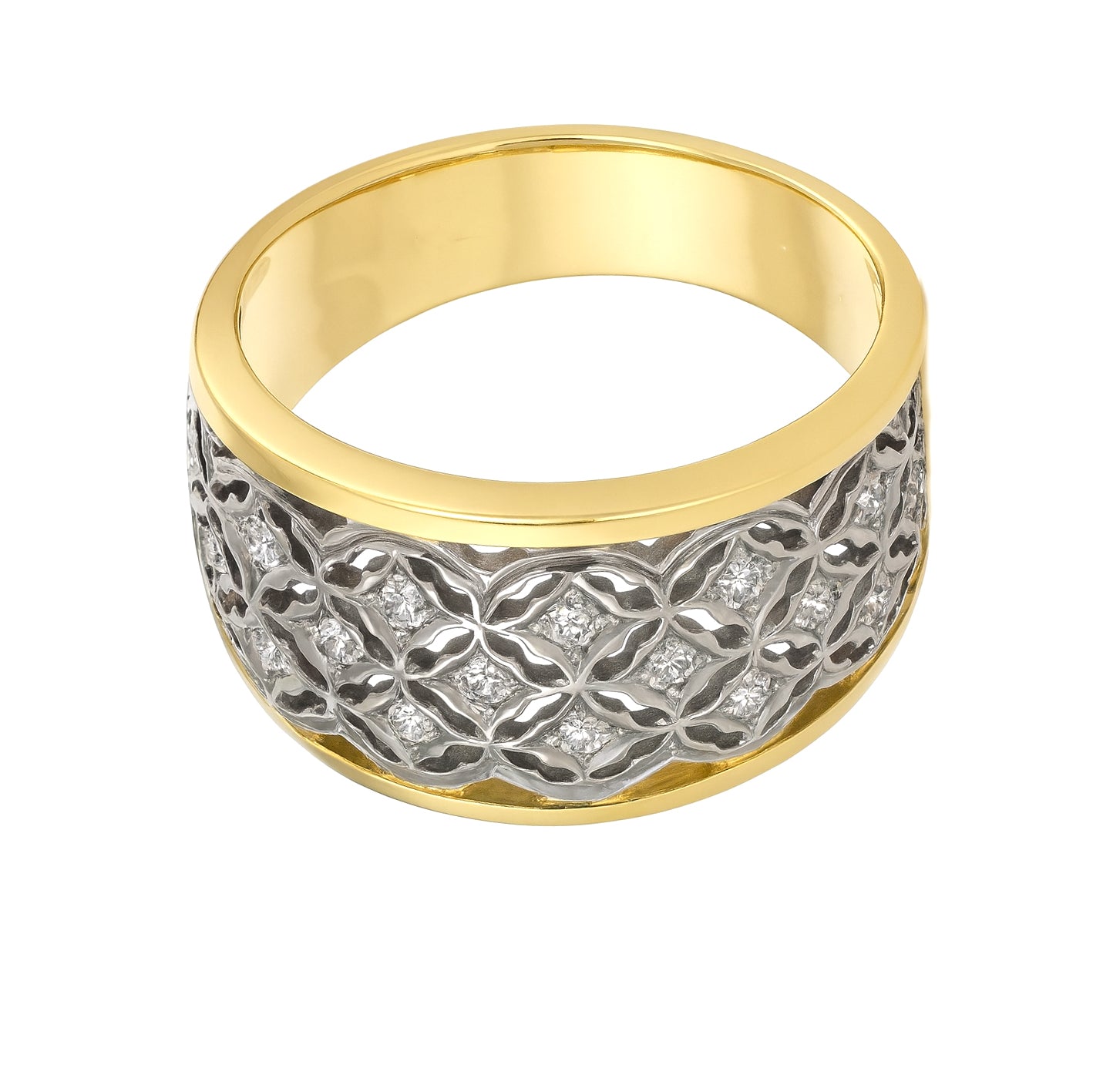 Anello - 18 carati Oro bianco, Oro giallo - 0.29ct. tw. Diamante (Naturale)