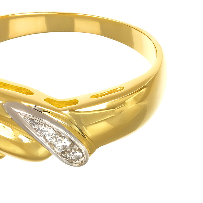 Anello - 18 carati Oro bianco, Oro giallo - 0.05ct. tw. Diamante (Naturale)