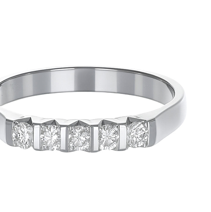 Anello - 18 carati Oro bianco - 0.25ct. tw. Diamante (Naturale)