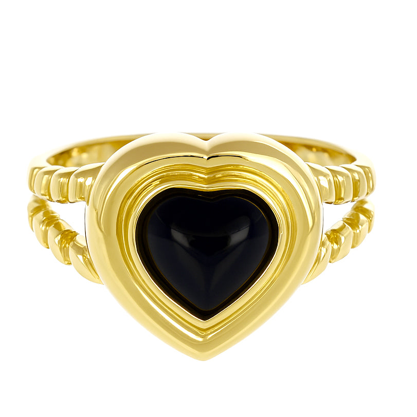 Anello - 18 carati Oro giallo - 1.25ct. tw. Onice