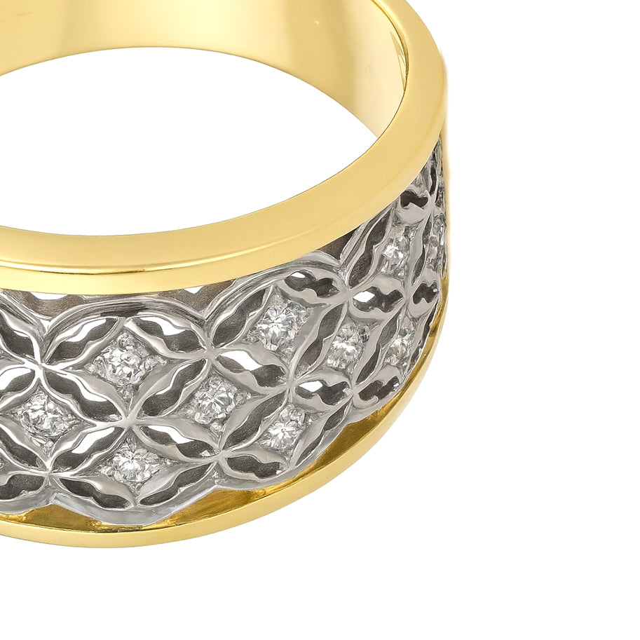 Anello - 18 carati Oro bianco, Oro giallo - 0.29ct. tw. Diamante (Naturale)