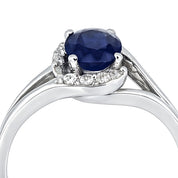 Anello - 18 carati Oro bianco - 1.16ct. tw. Zaffiro - Diamante