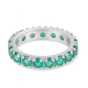 Anello - 18 carati Oro bianco - 2.10ct. tw. Smeraldo