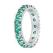 Anello - 18 carati Oro bianco - 2.10ct. tw. Smeraldo