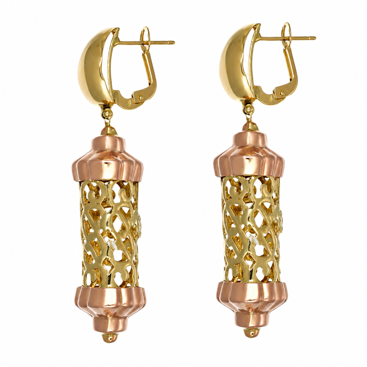Orecchini - 18 carati Oro giallo, Oro rosa - Made in Italy - Handmade