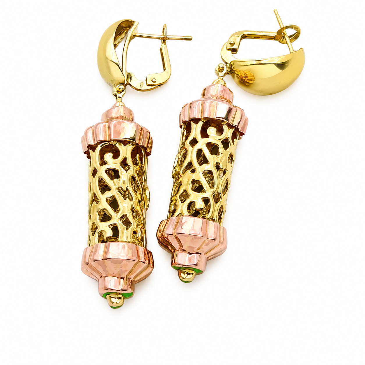 Orecchini - 18 carati Oro giallo, Oro rosa - Made in Italy - Handmade