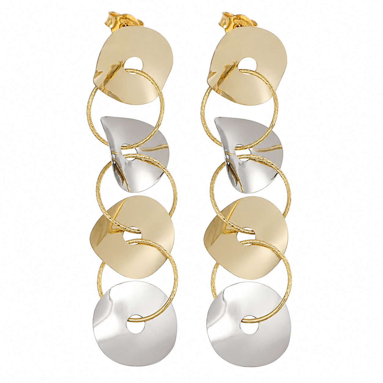 Orecchini - 18 carati Oro giallo, Oro bianco - Made in Italy - Handmade