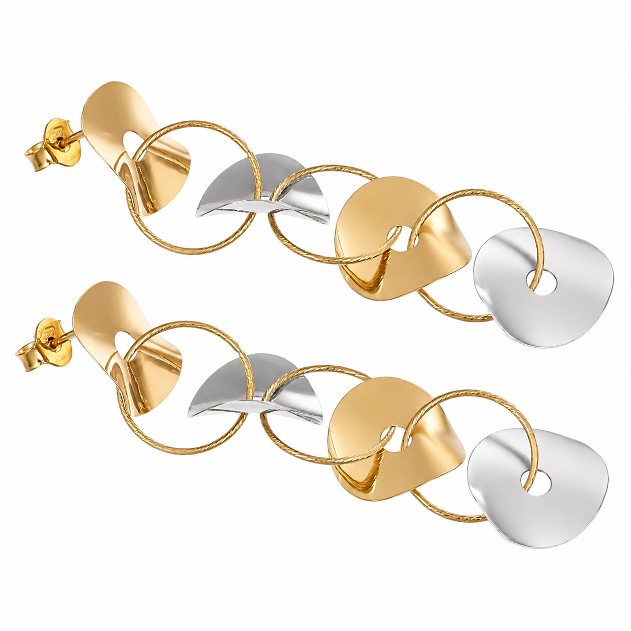 Orecchini - 18 carati Oro giallo, Oro bianco - Made in Italy - Handmade