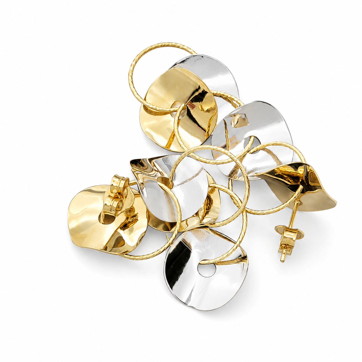 Orecchini - 18 carati Oro giallo, Oro bianco - Made in Italy - Handmade