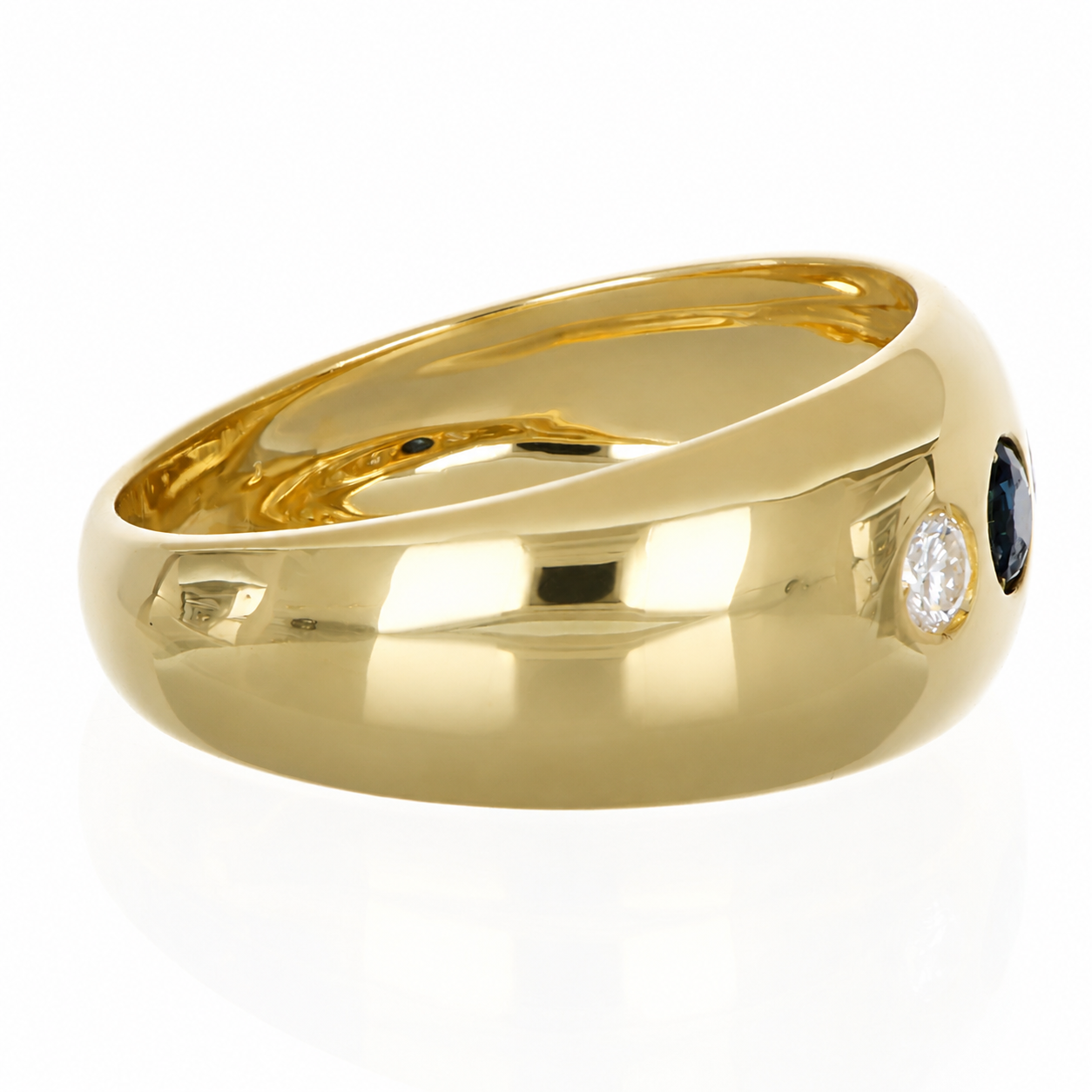 Anello - 18 carati Oro giallo - 0.24ct. tw. Zaffiro - Diamante - Made in Italy - Handmade