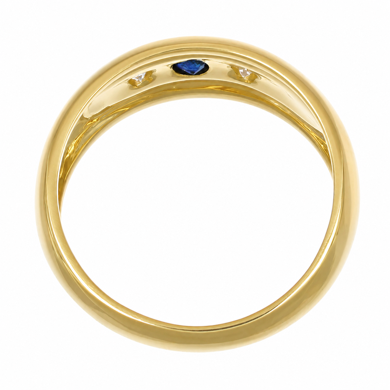 Anello - 18 carati Oro giallo - 0.24ct. tw. Zaffiro - Diamante - Made in Italy - Handmade