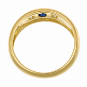 Anello - 18 carati Oro giallo - 0.24ct. tw. Zaffiro - Diamante - Made in Italy - Handmade