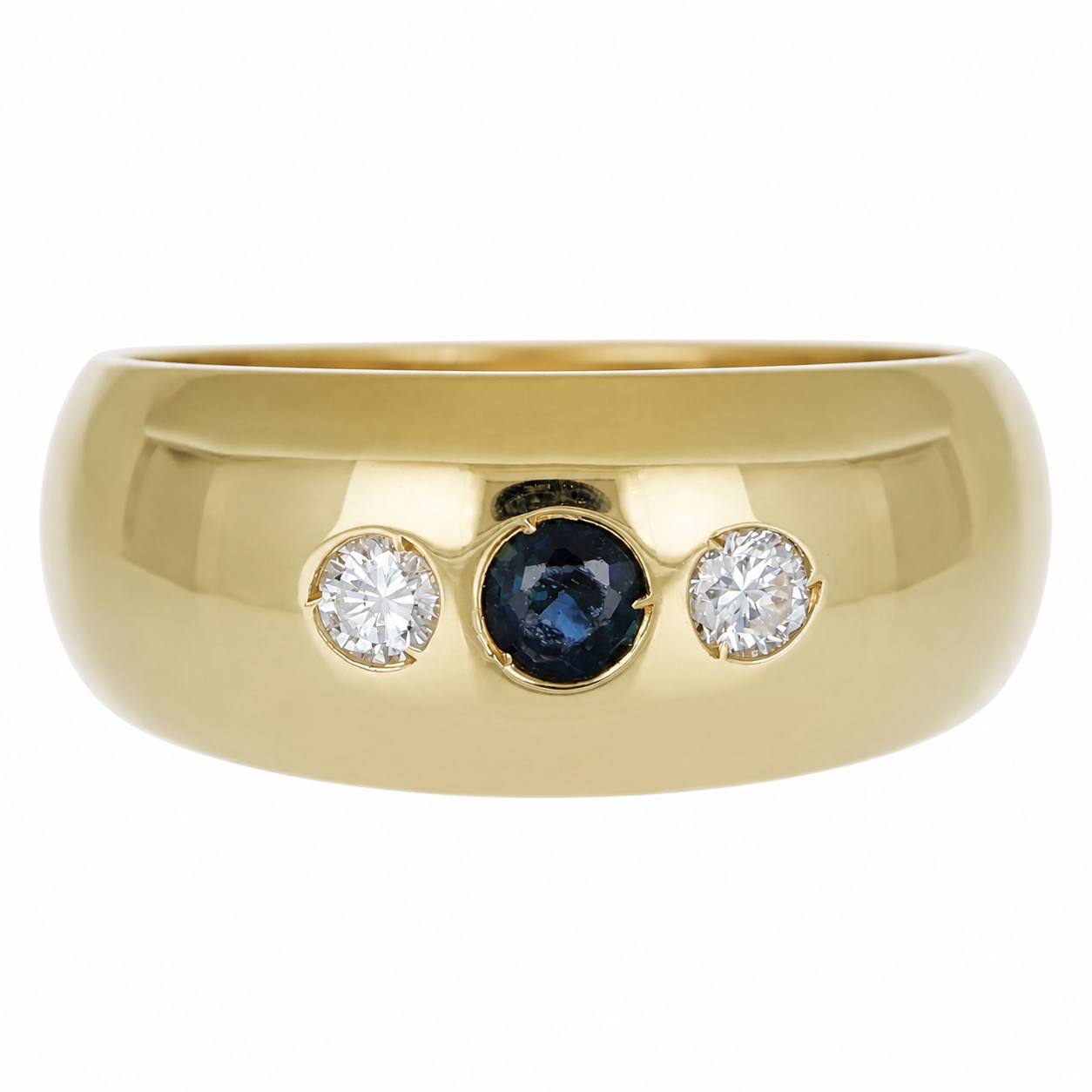 Anello - 18 carati Oro giallo - 0.24ct. tw. Zaffiro - Diamante - Made in Italy - Handmade