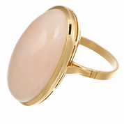 Anello - 18 carati Oro giallo Corallo - Made in Italy - Handmade