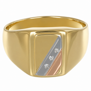 Anello - 18 carati Oro bianco, Oro giallo, Oro rosa - 0.03ct. tw. Diamante (Naturale) - Made in Italy - Handmade