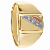 Anello - 18 carati Oro bianco, Oro giallo, Oro rosa - 0.03ct. tw. Diamante (Naturale) - Made in Italy - Handmade