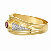 Anello - 18 carati Oro giallo, Oro bianco - 0.23ct. tw. Rubino - Diamante - Made in Italy - Handmade