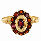 Anello - 18 carati Oro giallo - 0.60ct. tw. Granato - Made in Italy - Handmade