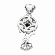Chiusura per collana - 18 carati Oro bianco Perla - Smeraldo - Made in Italy - Handmade