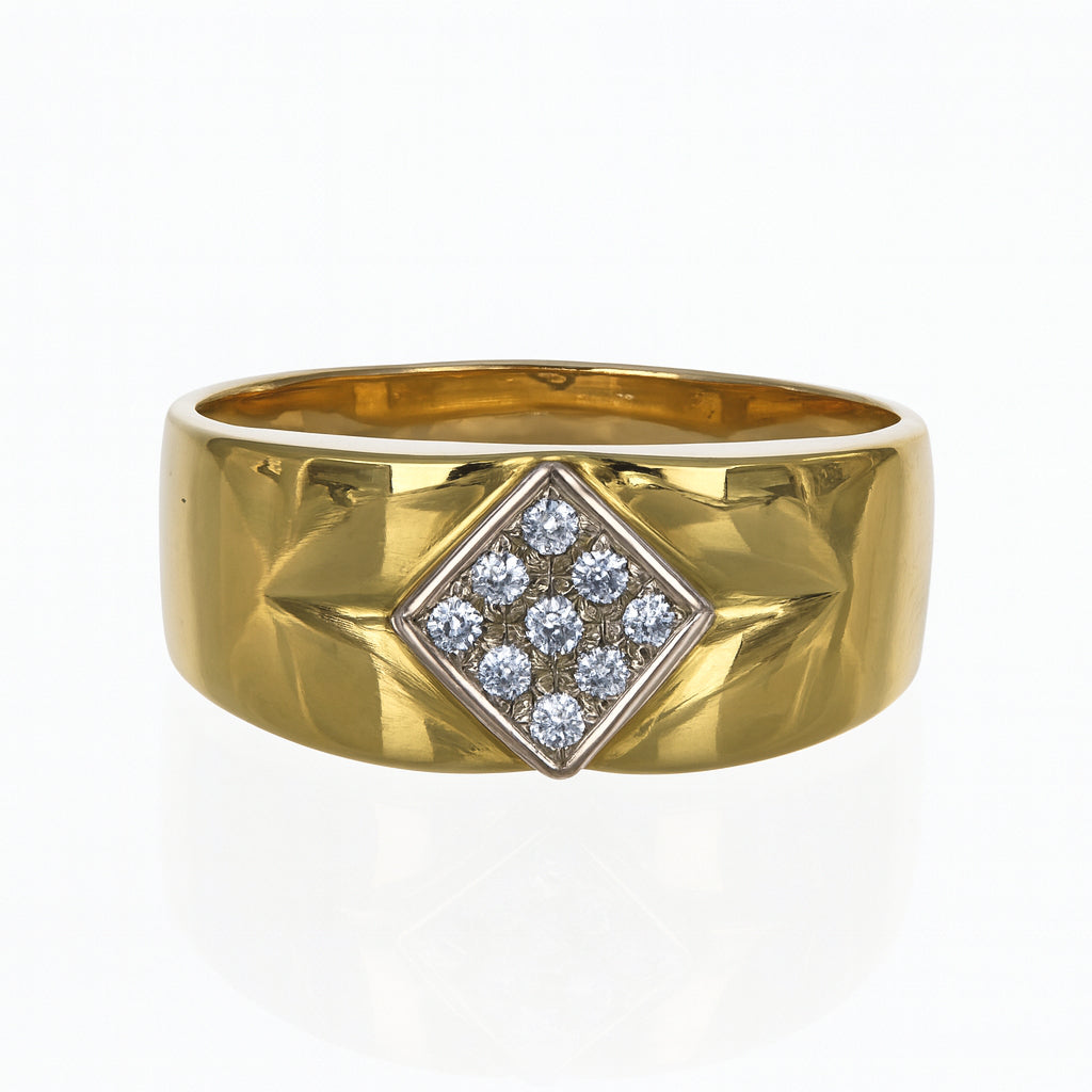 Anello - 18 carati Oro bianco, Oro giallo - 0.135ct. tw. Diamante (Naturale)