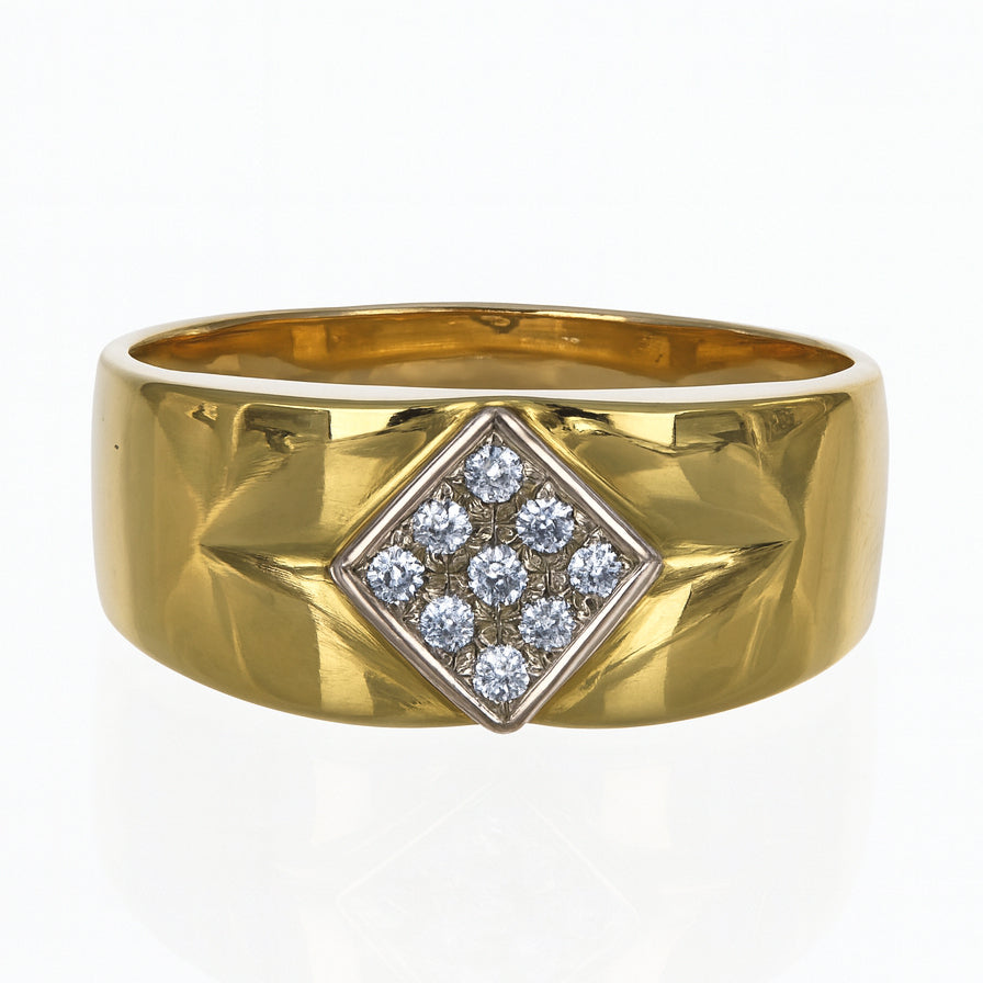 Anello - 18 carati Oro bianco, Oro giallo - 0.135ct. tw. Diamante (Naturale)