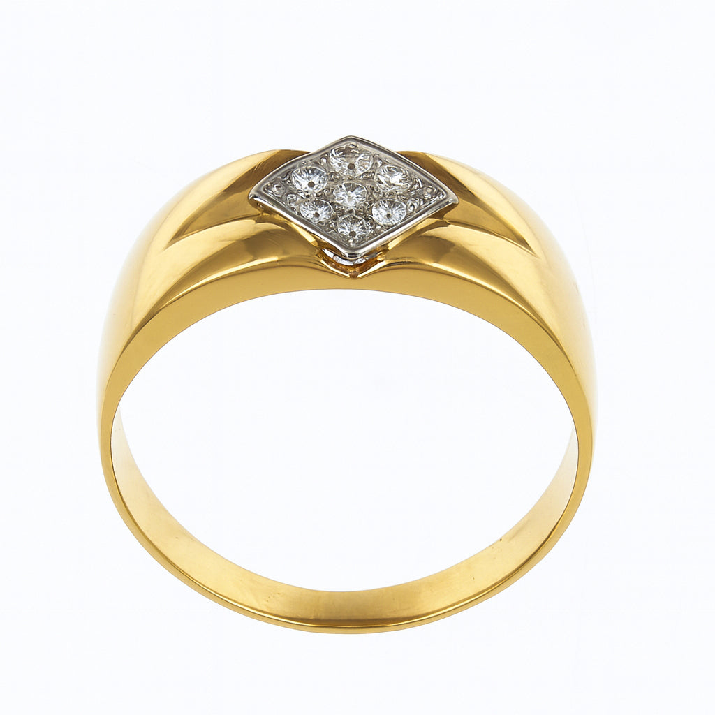 Anello - 18 carati Oro bianco, Oro giallo - 0.135ct. tw. Diamante (Naturale)