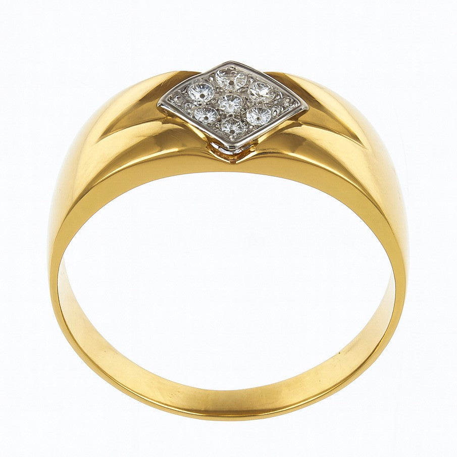 Anello - 18 carati Oro bianco, Oro giallo - 0.135ct. tw. Diamante (Naturale)