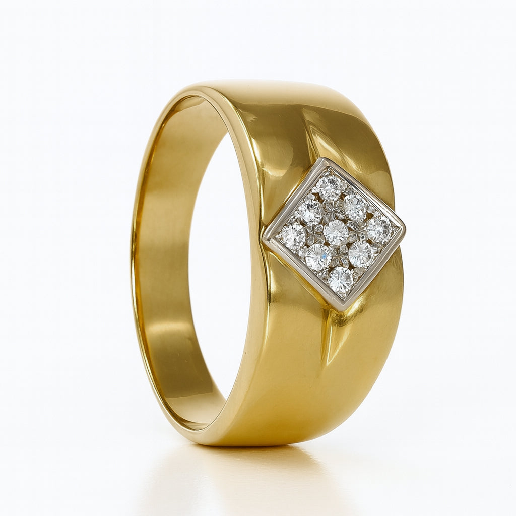 Anello - 18 carati Oro bianco, Oro giallo - 0.135ct. tw. Diamante (Naturale)