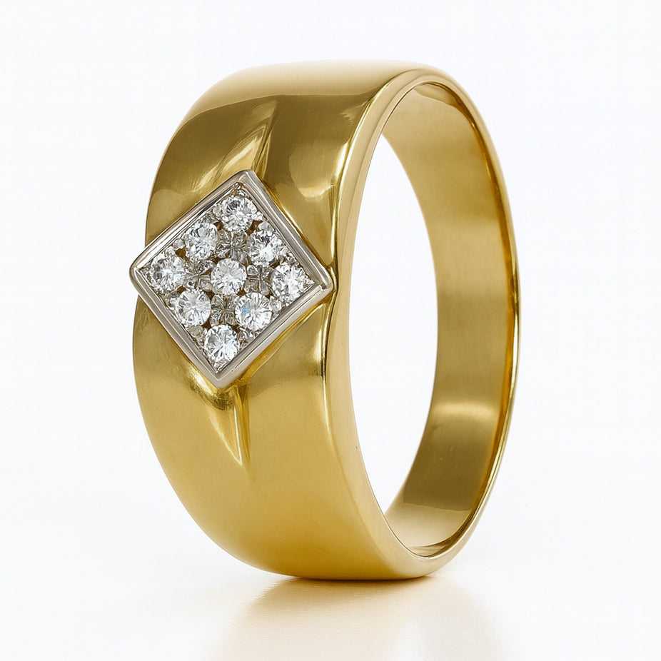 Anello - 18 carati Oro bianco, Oro giallo - 0.135ct. tw. Diamante (Naturale)