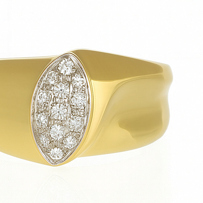 Anello - 18 carati Oro bianco, Oro giallo - 0.20ct. tw. Diamante (Naturale)