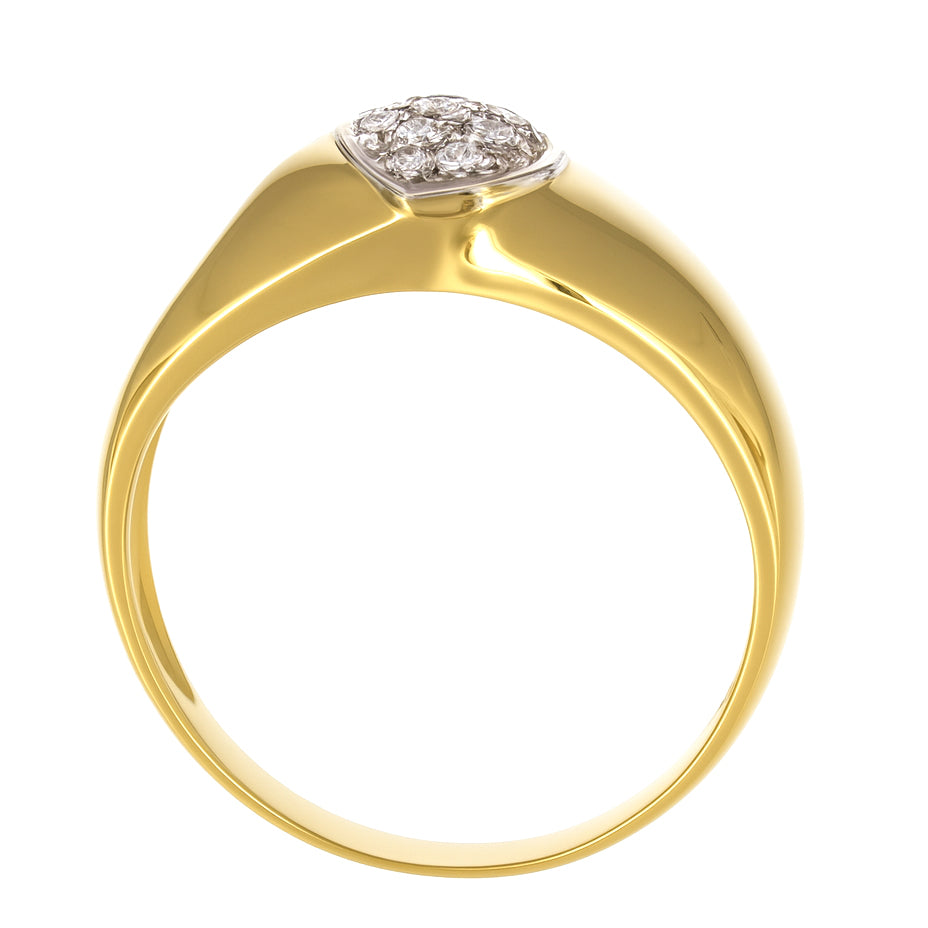 Anello - 18 carati Oro bianco, Oro giallo - 0.20ct. tw. Diamante (Naturale)