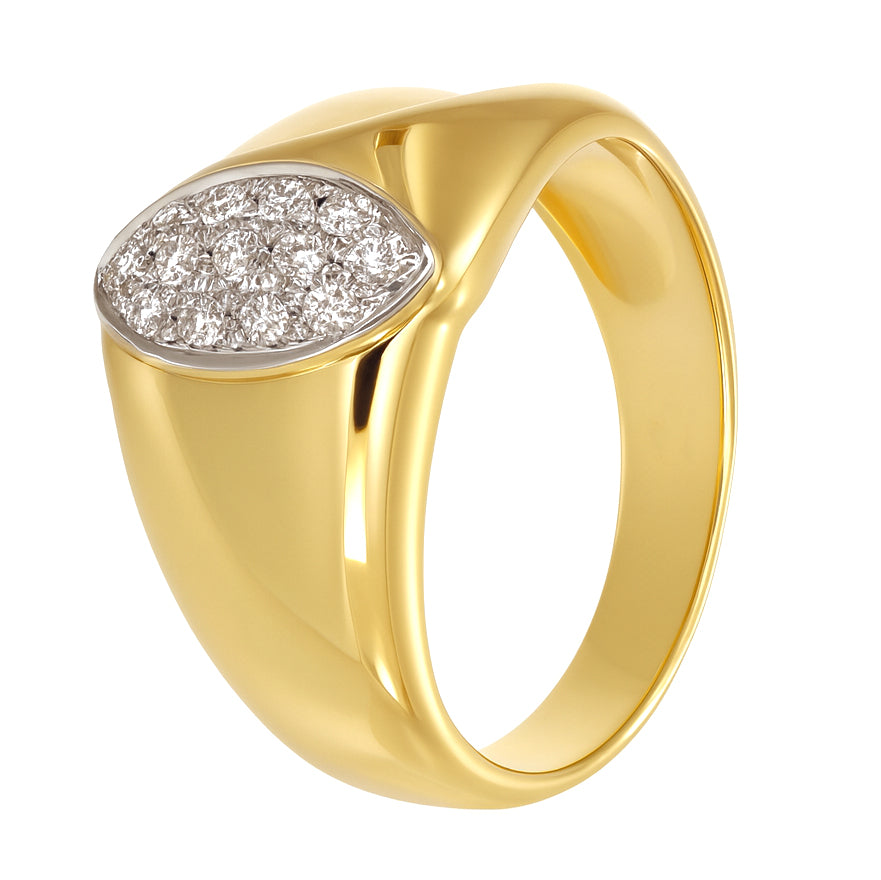 Anello - 18 carati Oro bianco, Oro giallo - 0.20ct. tw. Diamante (Naturale)