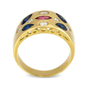 Anello - 18 carati Oro bianco, Oro giallo, Zaffiro - Rubino - diamante - 0.98ct. tw.