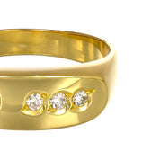 Anello - 18 carati Oro giallo - 0.29ct. tw. Zaffiro - Diamante