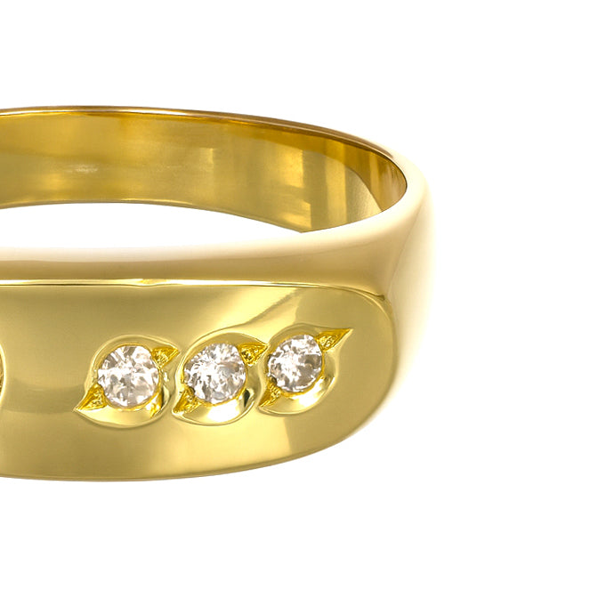 Anello - 18 carati Oro giallo - 0.29ct. tw. Zaffiro - Diamante