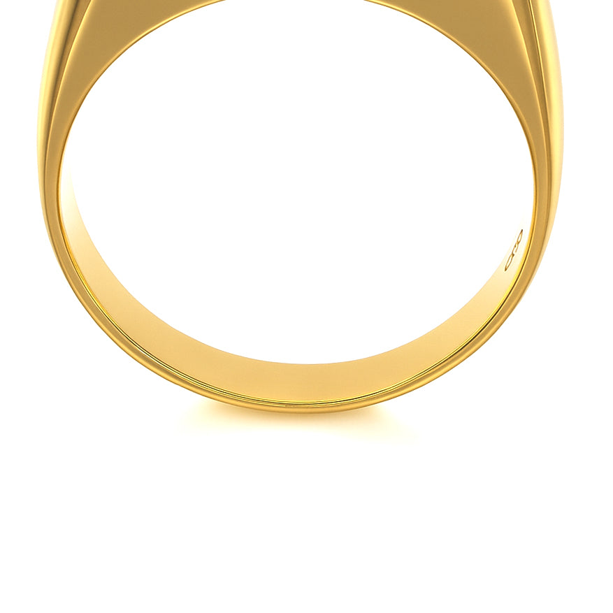 Anello - 18 carati Oro giallo - 0.29ct. tw. Zaffiro - Diamante