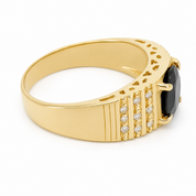 Anello - 18 carati Oro giallo - 1.76ct. tw. Zaffiro - Diamante - Made in Italy - Handmade
