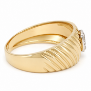 Anello - 18 carati Oro bianco, Oro giallo - 0.09ct. tw. Diamante (Naturale) - Made in Italy - Handmade