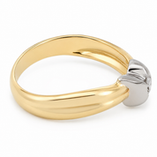 Anello - 18 carati Oro bianco, Oro giallo - 0.07ct. tw. Diamante (Naturale) - Made in Italy - Handmade