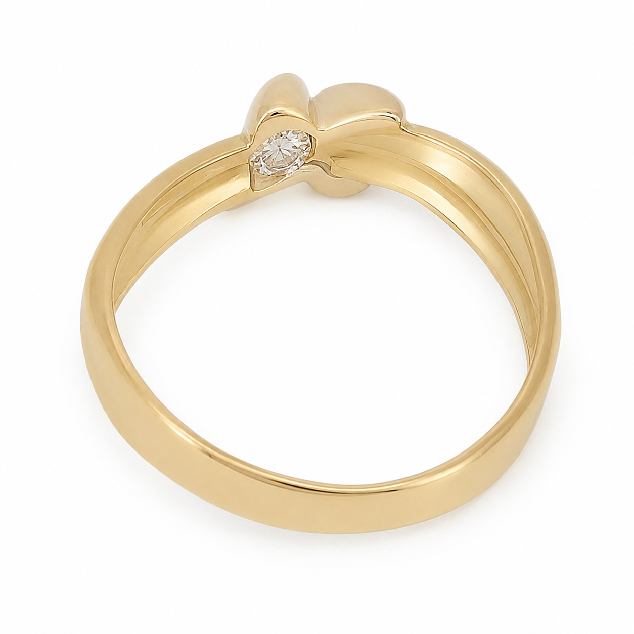 Anello - 18 carati Oro bianco, Oro giallo - 0.07ct. tw. Diamante (Naturale) - Made in Italy - Handmade