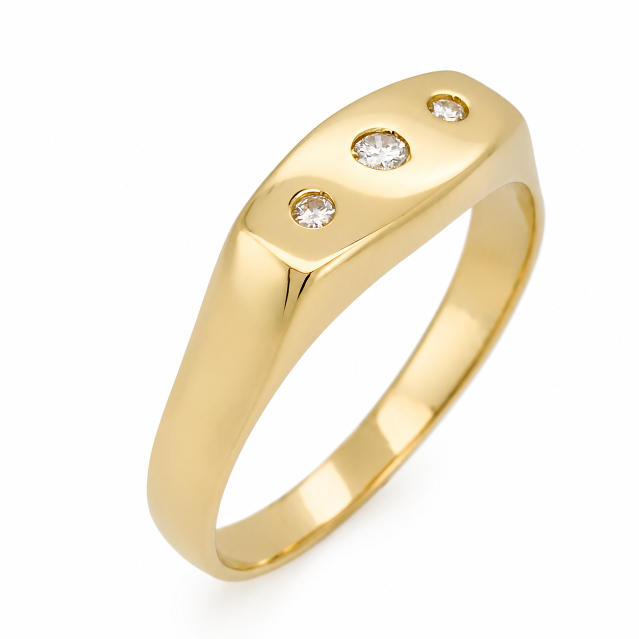 Anello - 18 carati Oro giallo - 0.09ct. tw. Diamante (Naturale) - Made in Italy - Handmade