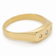 Anello - 18 carati Oro giallo - 0.09ct. tw. Diamante (Naturale) - Made in Italy - Handmade