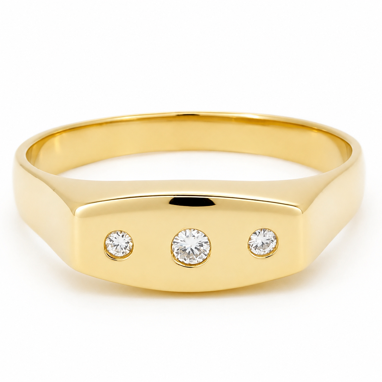 Anello - 18 carati Oro giallo - 0.09ct. tw. Diamante (Naturale) - Made in Italy - Handmade