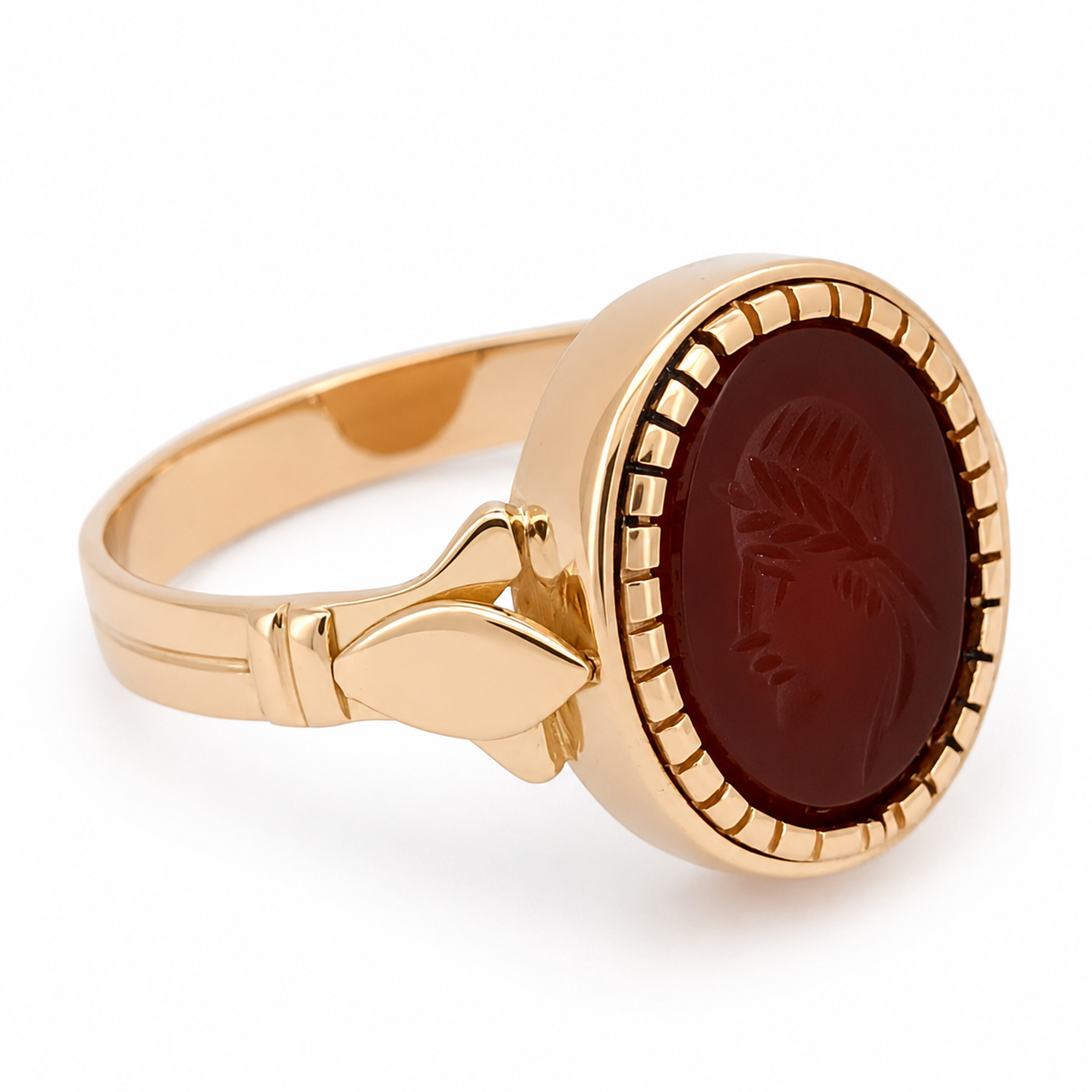 Anello - 18 carati Oro giallo Corniola - Made in Italy -Handmade