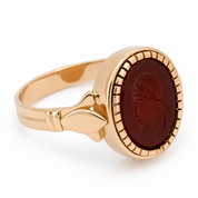 Anello - 18 carati Oro giallo Corniola - Made in Italy -Handmade