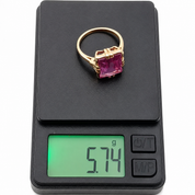 Anello - 14 carati Oro giallo - 5.00ct. tw. Ametista - Made in Italy - Handmade