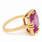 Anello - 14 carati Oro giallo - 5.00ct. tw. Ametista - Made in Italy - Handmade