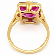 Anello - 14 carati Oro giallo - 5.00ct. tw. Ametista - Made in Italy - Handmade